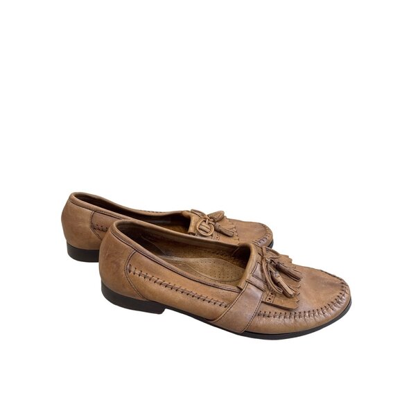 Frye Mens Brown Leather Tassel Slip-On Loafers Size 12D main image 4
